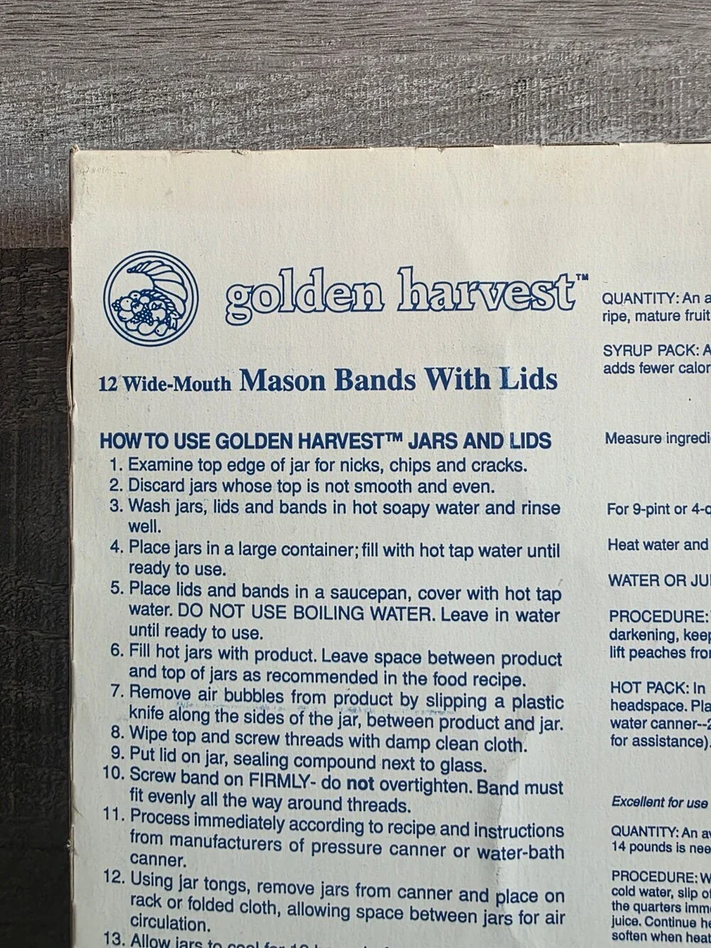 12 Regular Mason Bands With Lids, Golden Harvest, New In Original Retro Box b236